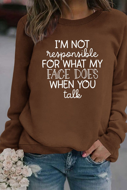 WOMEN LETTERING PRINT LOOSE FIT PULLOVER TOP