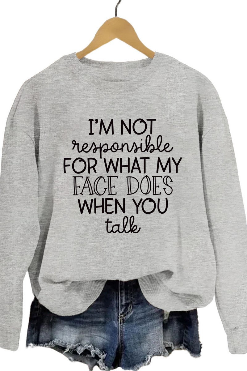 WOMEN LETTERING PRINT LOOSE FIT PULLOVER TOP