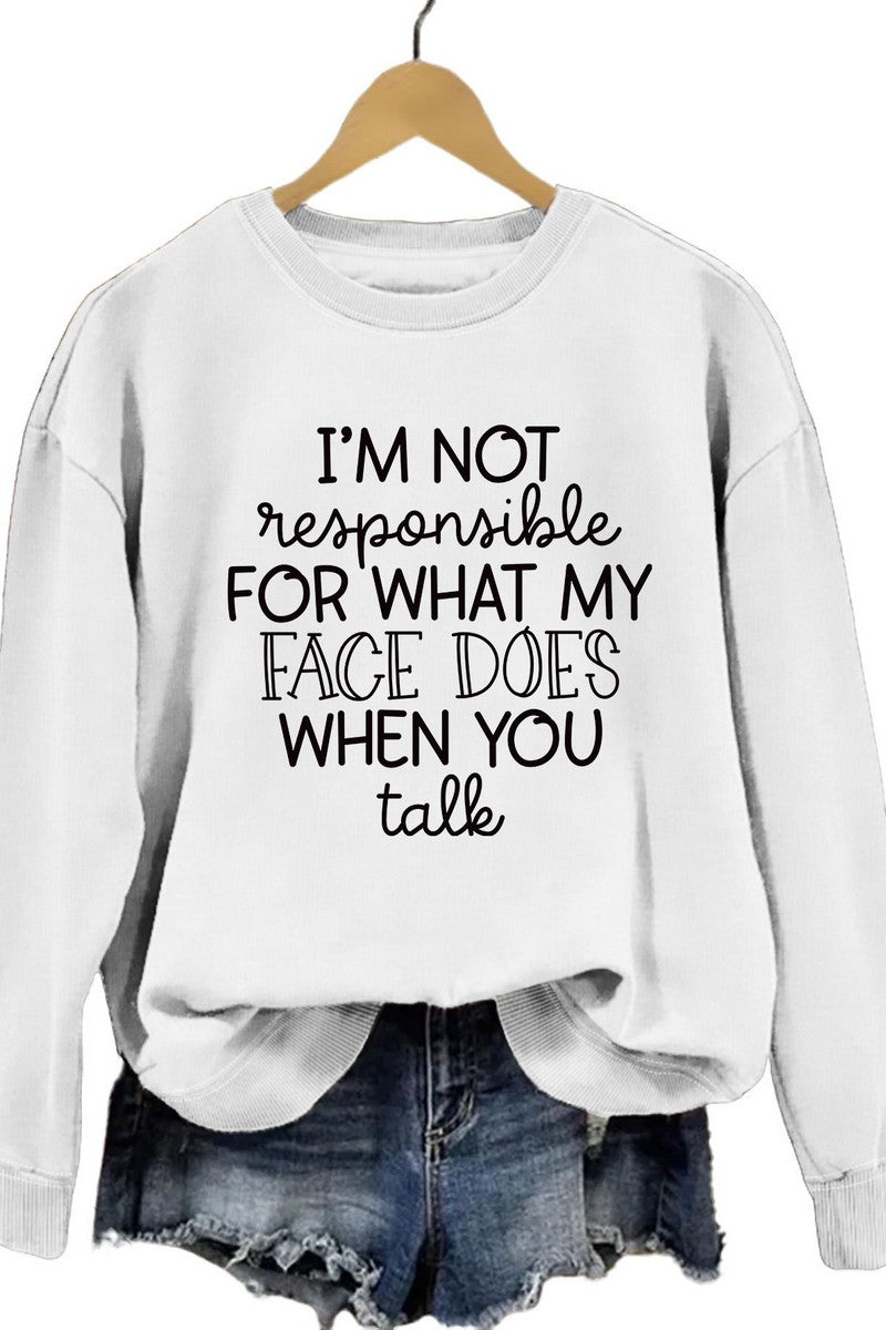 WOMEN LETTERING PRINT LOOSE FIT PULLOVER TOP