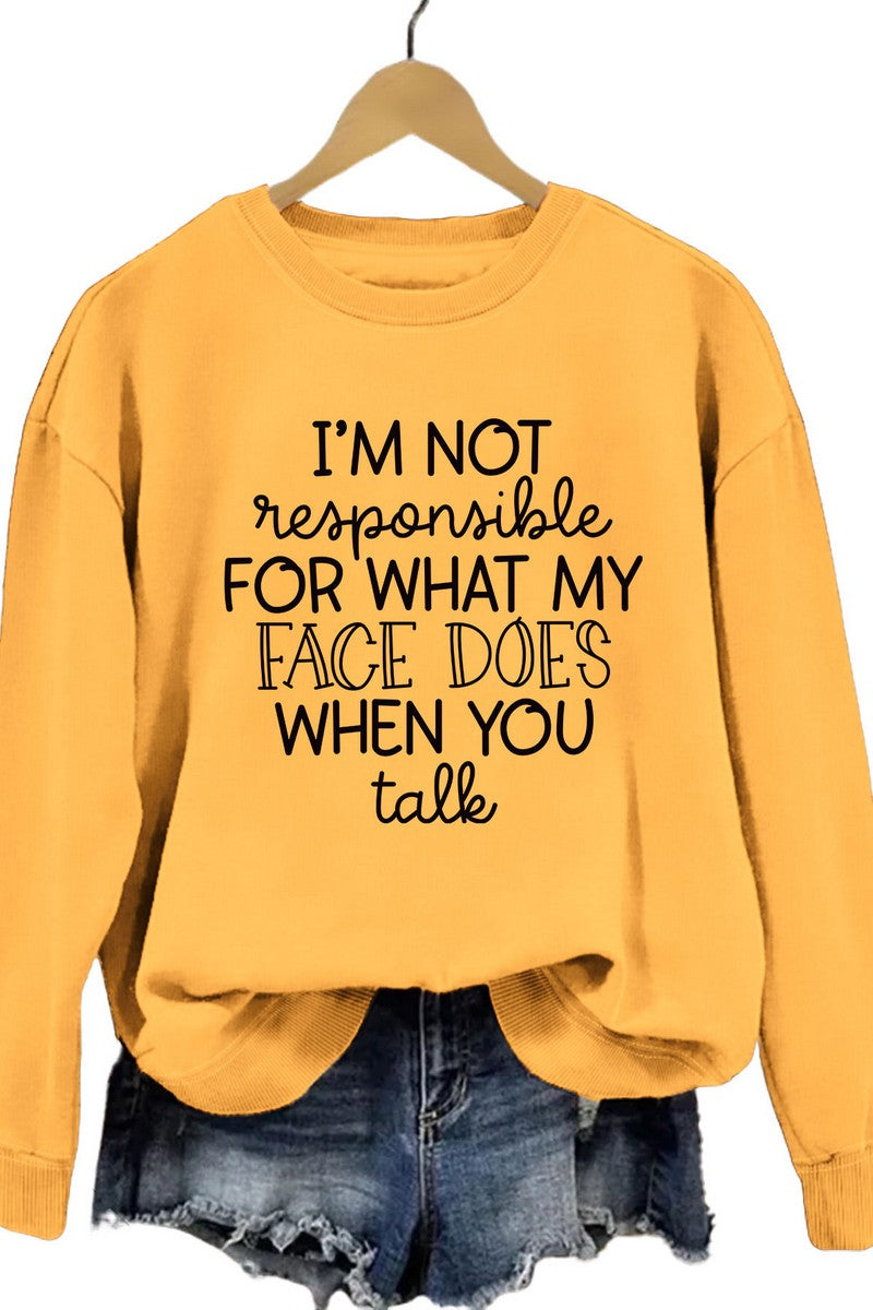 WOMEN LETTERING PRINT LOOSE FIT PULLOVER TOP