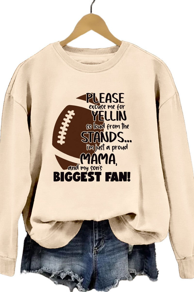 WOMEN GAME DAY PRINTING LONG SLEEVE PULLOVER