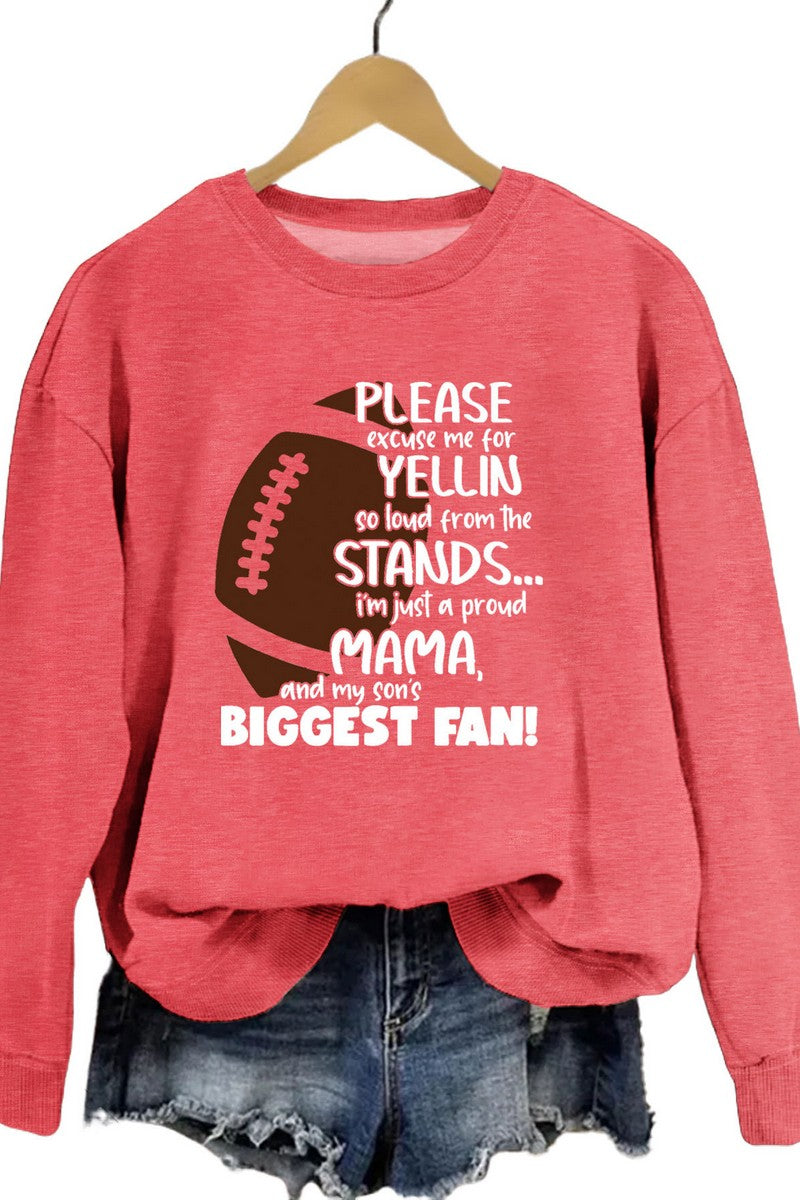 WOMEN GAME DAY PRINTING LONG SLEEVE PULLOVER