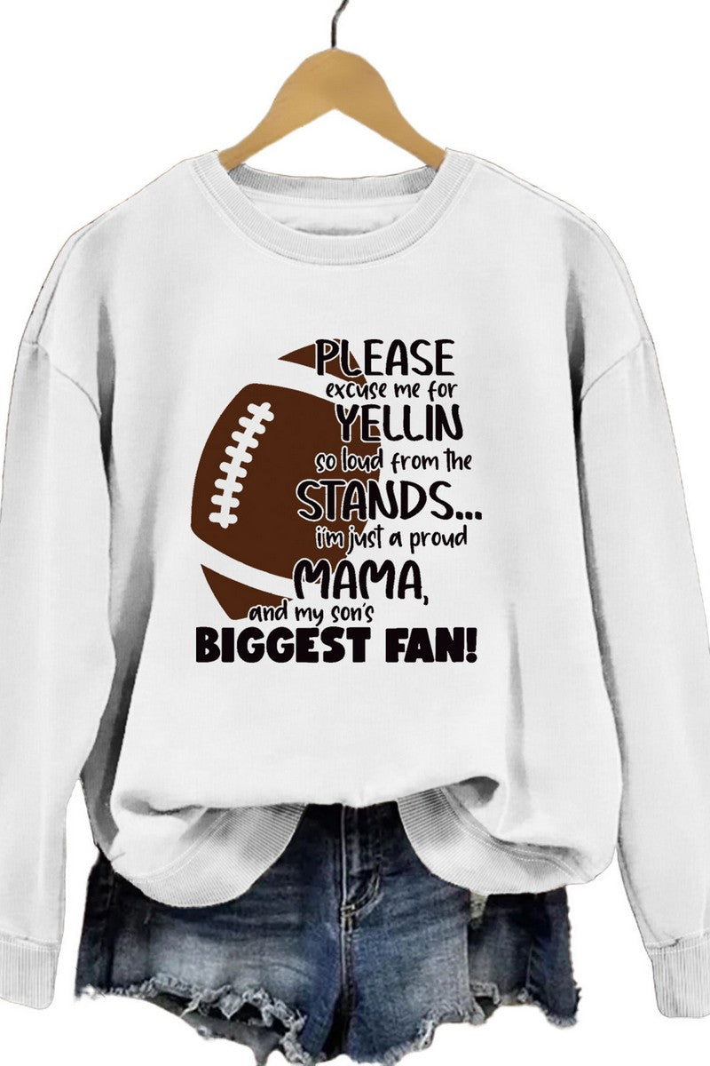 WOMEN GAME DAY PRINTING LONG SLEEVE PULLOVER