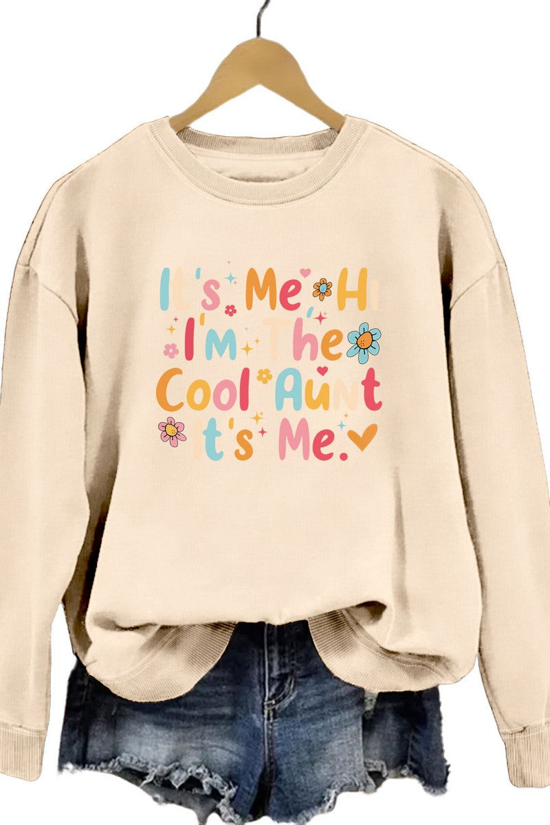 WOMEN LETTERING PRINT LOOSE FIT PULLOVER TOP