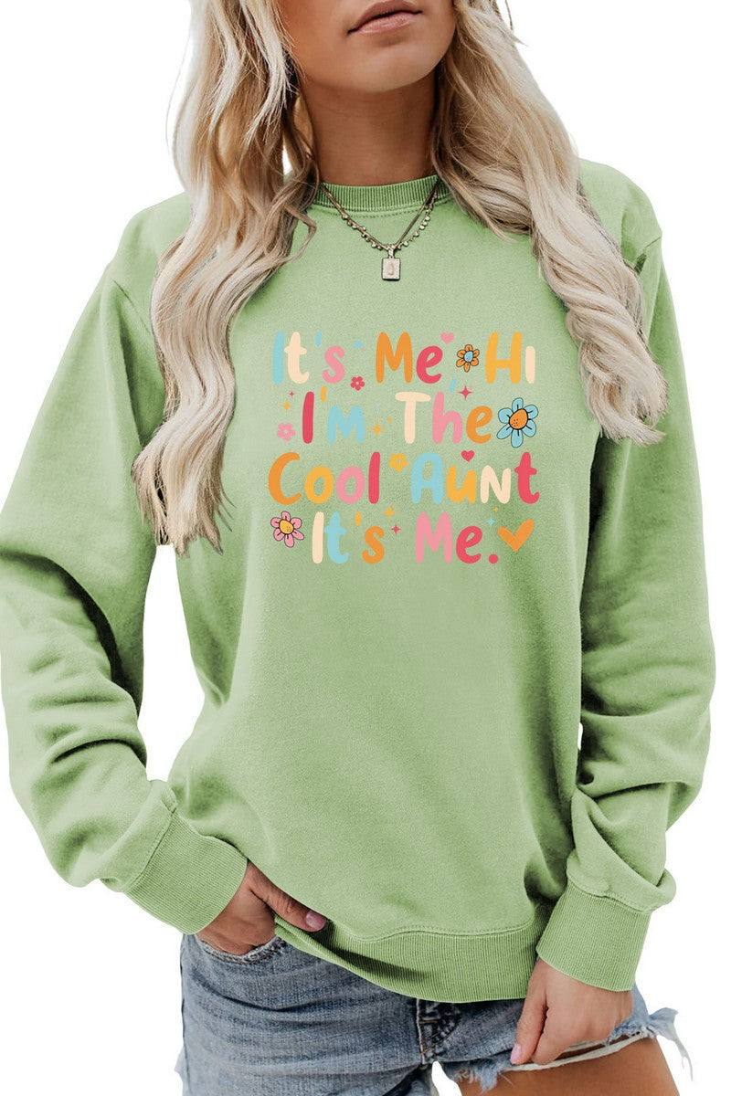 WOMEN LETTERING PRINT LOOSE FIT PULLOVER TOP