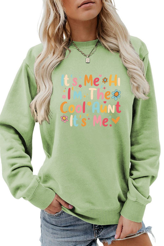 WOMEN LETTERING PRINT LOOSE FIT PULLOVER TOP