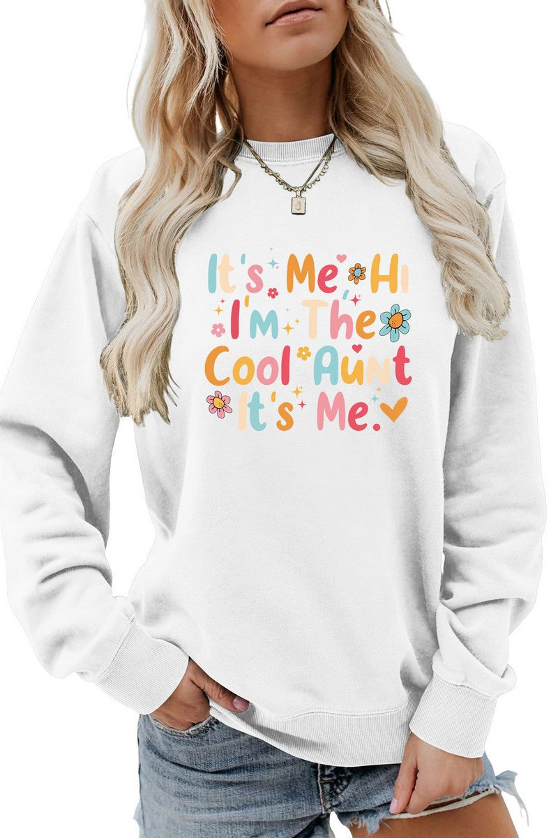 WOMEN LETTERING PRINT LOOSE FIT PULLOVER TOP