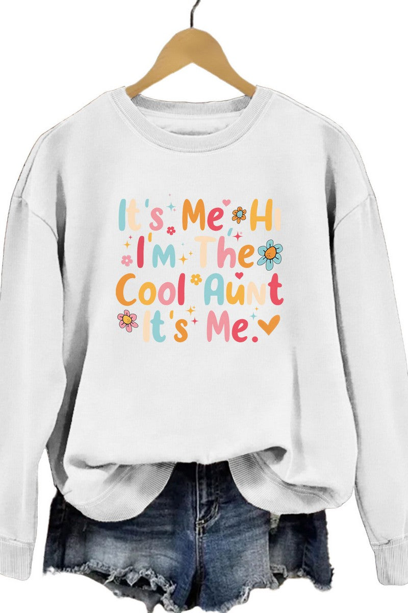 WOMEN LETTERING PRINT LOOSE FIT PULLOVER TOP