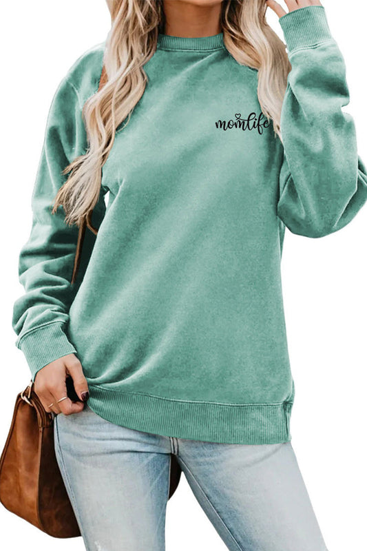 WOMEN LETTERING PRINT LOOSE FIT PULLOVER TOP