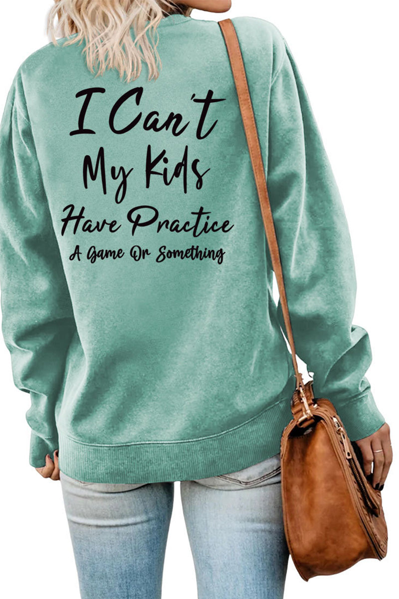 WOMEN LETTERING PRINT LOOSE FIT PULLOVER TOP