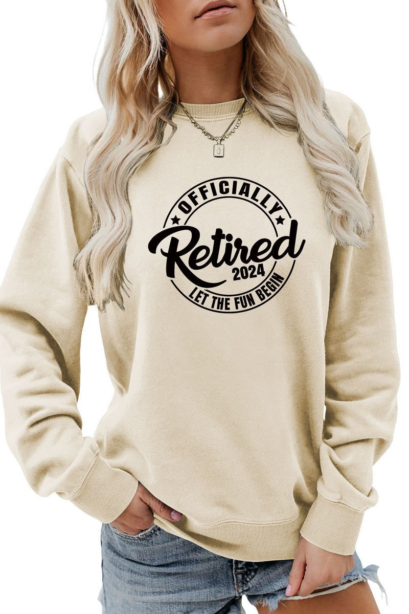 WOMEN LETTERING PRINT LOOSE FIT PULLOVER TOP
