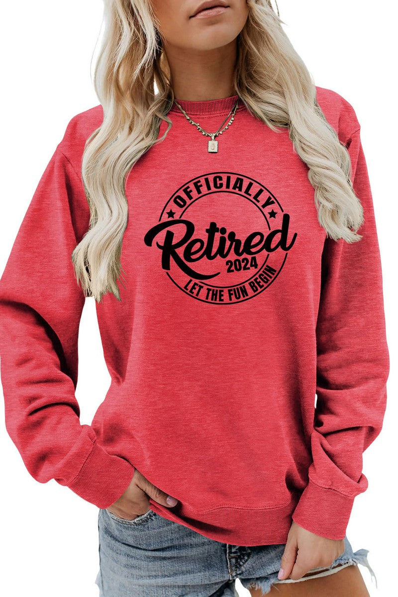 WOMEN LETTERING PRINT LOOSE FIT PULLOVER TOP