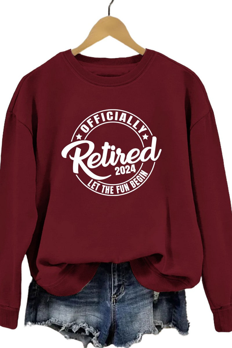 WOMEN LETTERING PRINT LOOSE FIT PULLOVER TOP