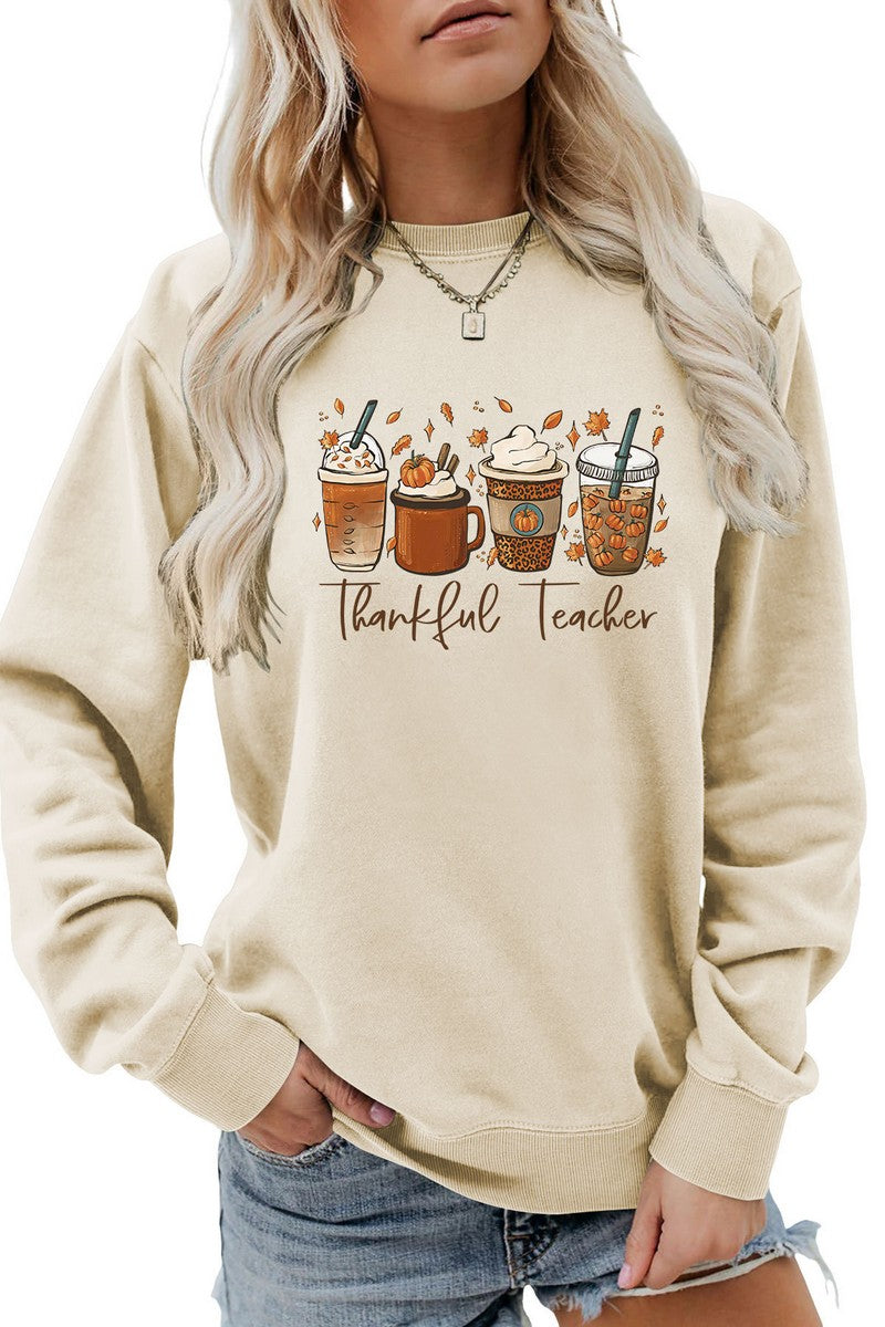 WOMEN ICE CREAM PRINTING LONG SLEEVE PULLOVER