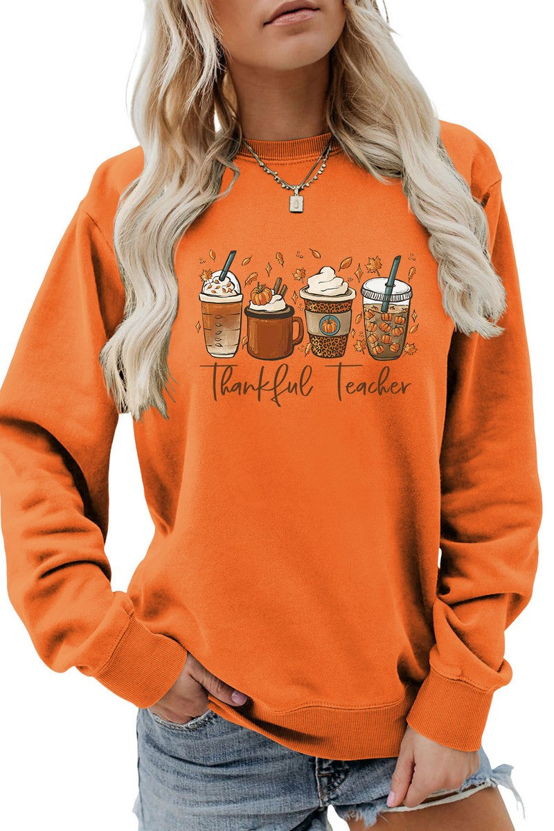 WOMEN ICE CREAM PRINTING LONG SLEEVE PULLOVER
