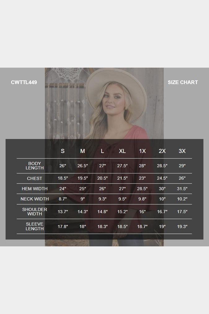 3/4 SLEEVE WITH NECK STRING DETAILED TOP - Doublju