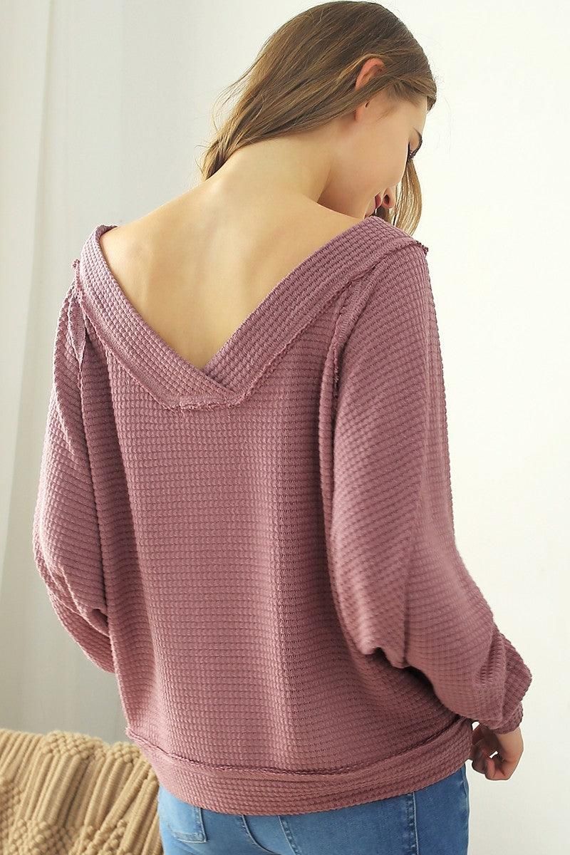 BOAT NECK POCKETED PULLOVER SWEATER KNIT TOP - Doublju