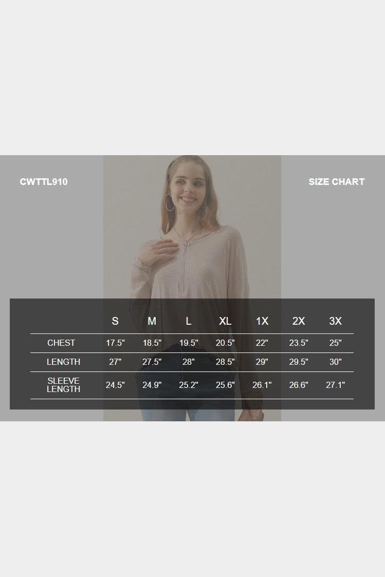 V NECK FLARE FLOUNCE LONG SLEEVE SLUB TUNIC TOP - Doublju