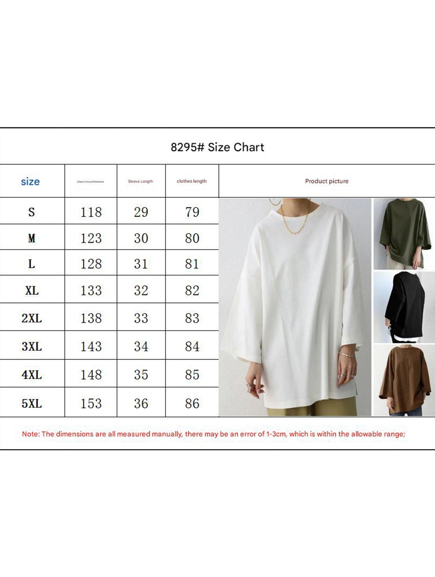 Solid color round neck slit long sleeve loose top