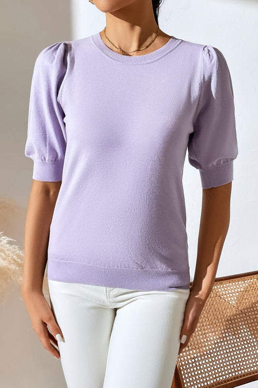 BASIC DAILY SHORT SLEEVE CASUAL TOP - Doublju