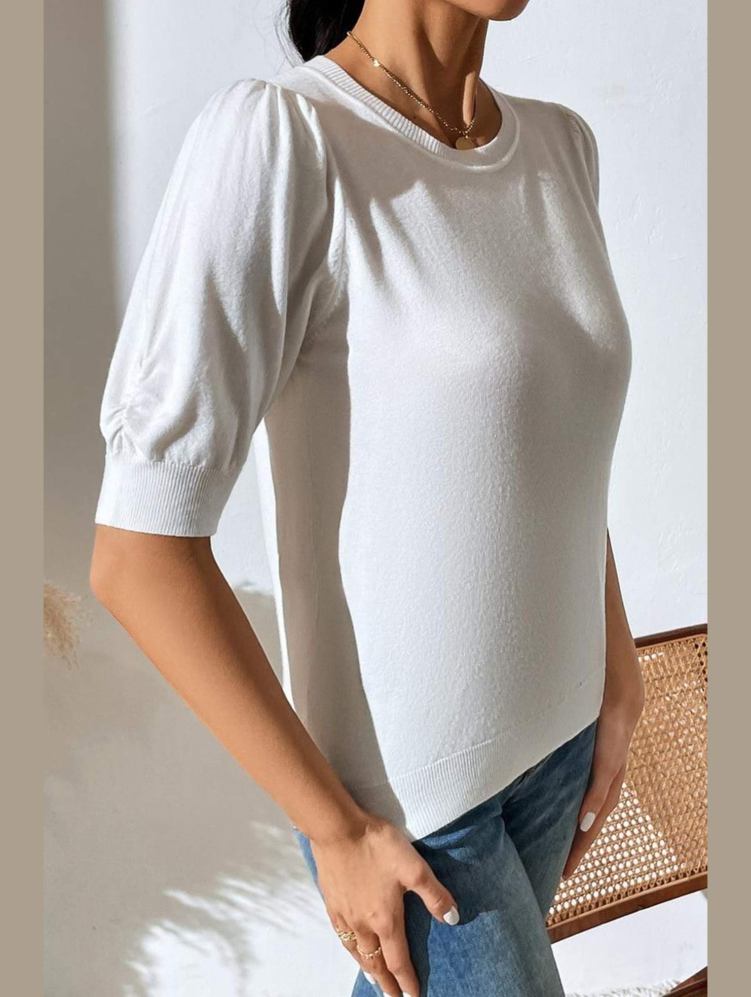 BASIC DAILY SHORT SLEEVE CASUAL TOP - Doublju