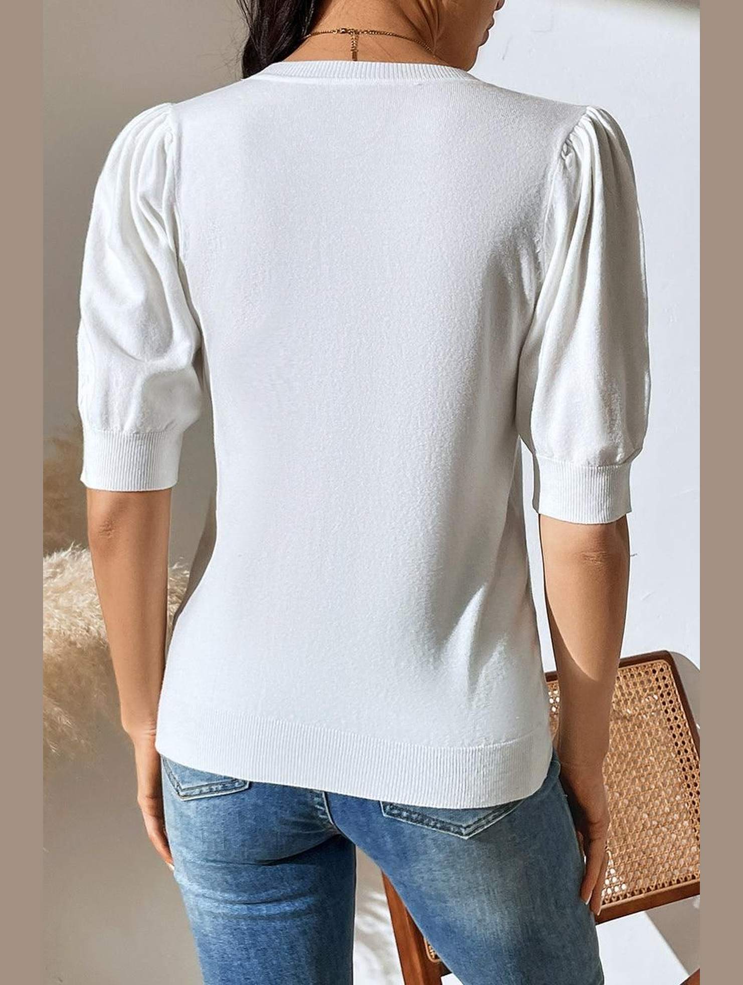 BASIC DAILY SHORT SLEEVE CASUAL TOP - Doublju