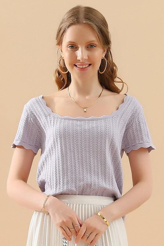 DEEP ROUND NECK DAILY TOP - Doublju