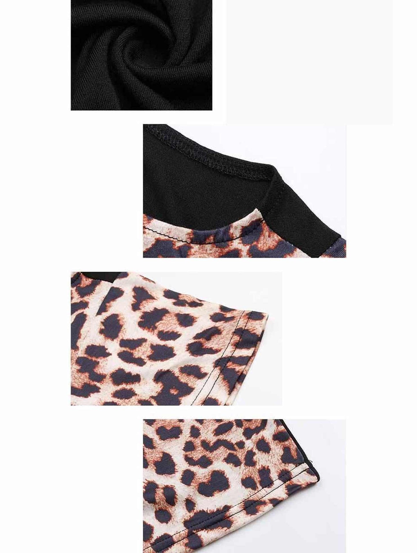 LEOPARD ONE HOLE SHOULDER TEE - Doublju