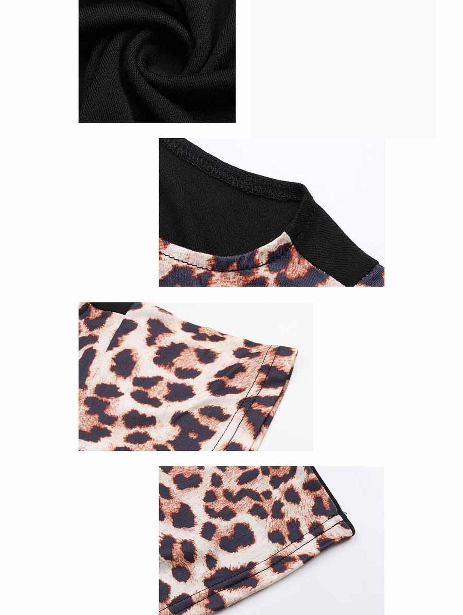 LEOPARD ONE HOLE SHOULDER TEE - Doublju