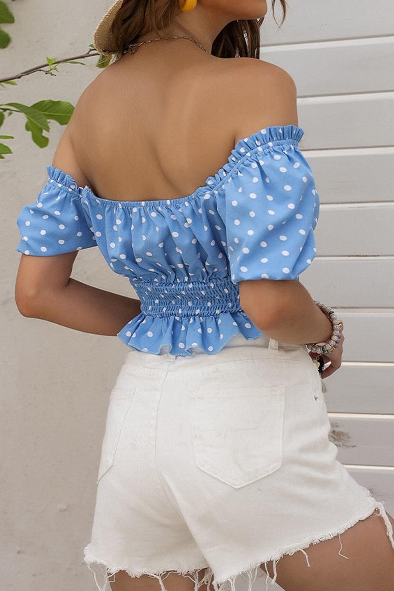 OFF SHOULDER CROP TOP - Doublju