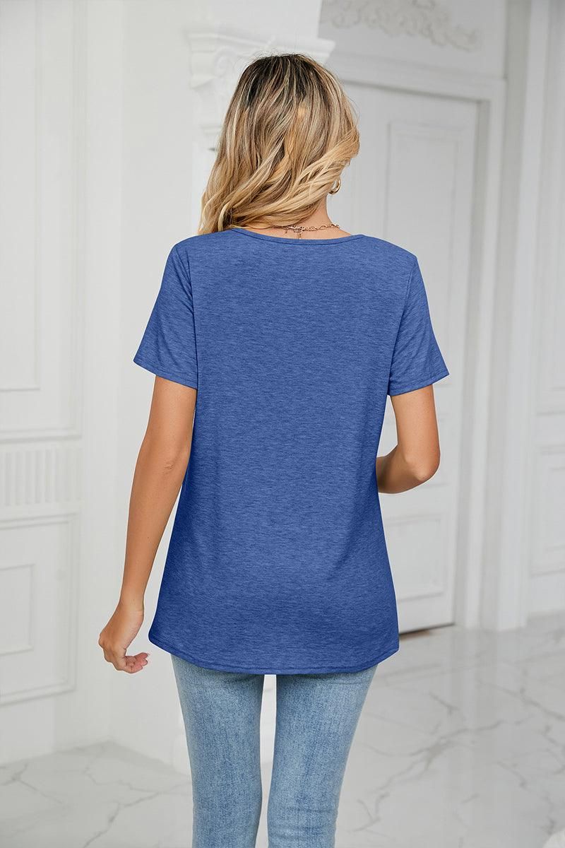 SUMMER PLEATED NEW CASUAL TOP - Doublju