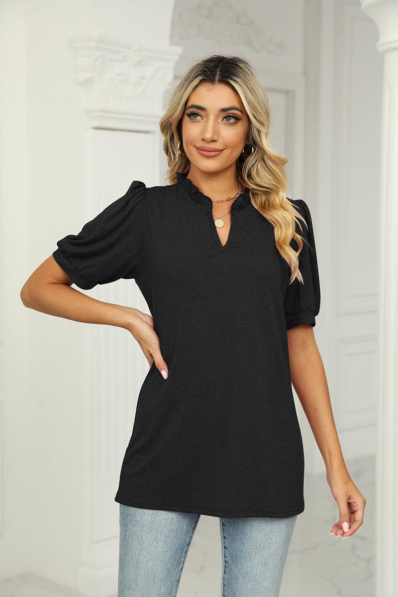 SUMMER SHORT SLEEVE CASUAL TOP - Doublju