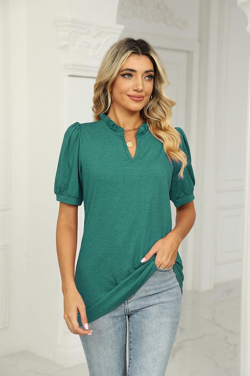 SUMMER SHORT SLEEVE CASUAL TOP - Doublju