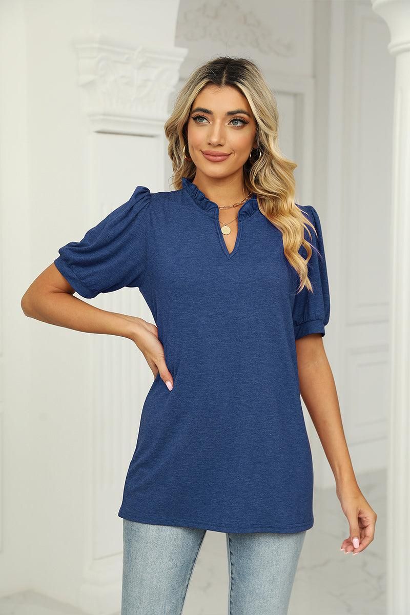 SUMMER SHORT SLEEVE CASUAL TOP - Doublju