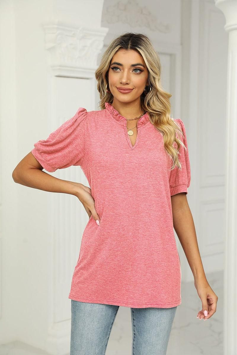 SUMMER SHORT SLEEVE CASUAL TOP - Doublju