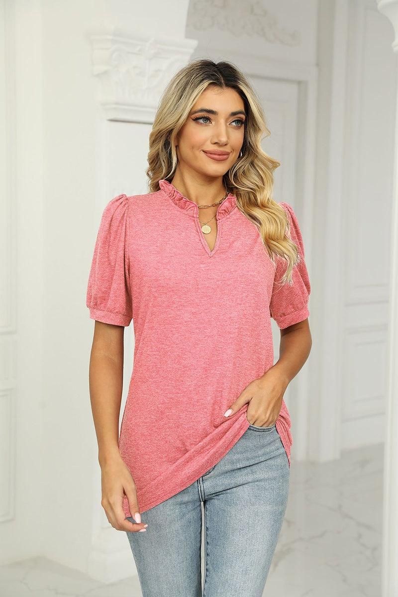 SUMMER SHORT SLEEVE CASUAL TOP - Doublju