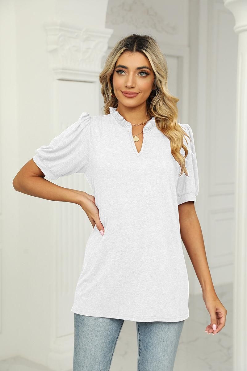 SUMMER SHORT SLEEVE CASUAL TOP - Doublju