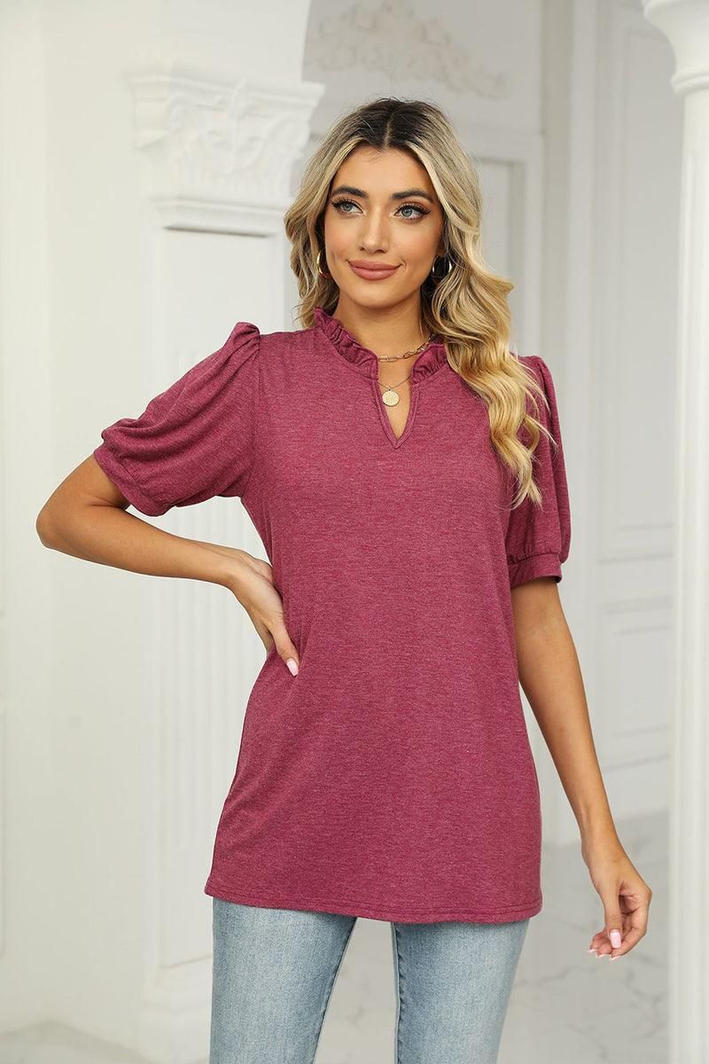 SUMMER SHORT SLEEVE CASUAL TOP - Doublju