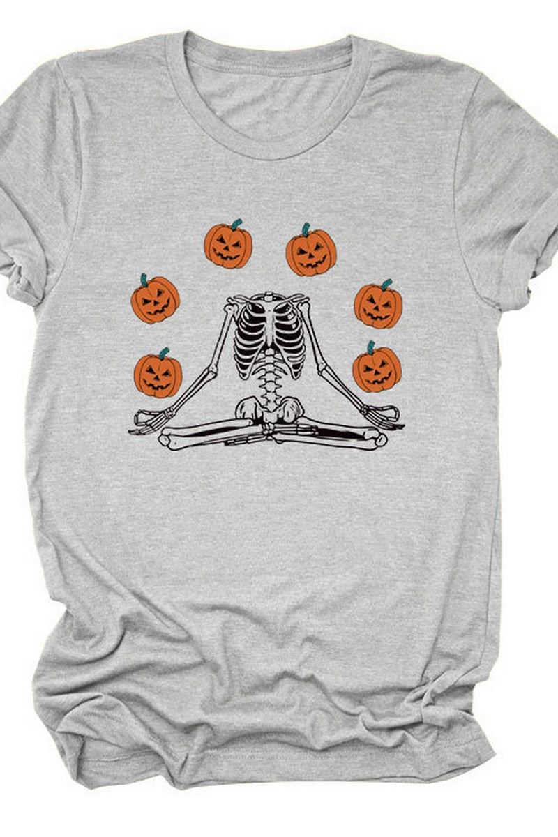 PUMPKIN PRINTED SHORT SLEEVE T SHIRT FOR WOMEN