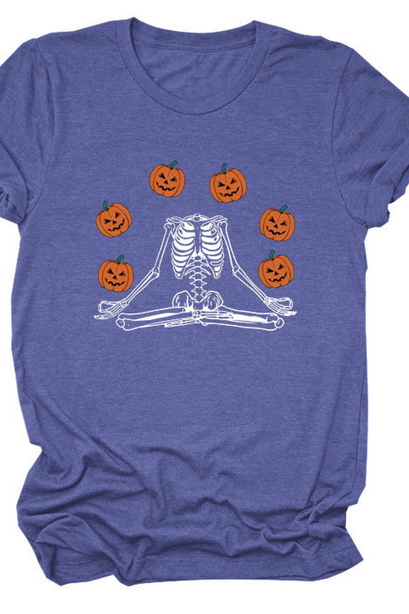 PUMPKIN PRINTED SHORT SLEEVE T SHIRT FOR WOMEN