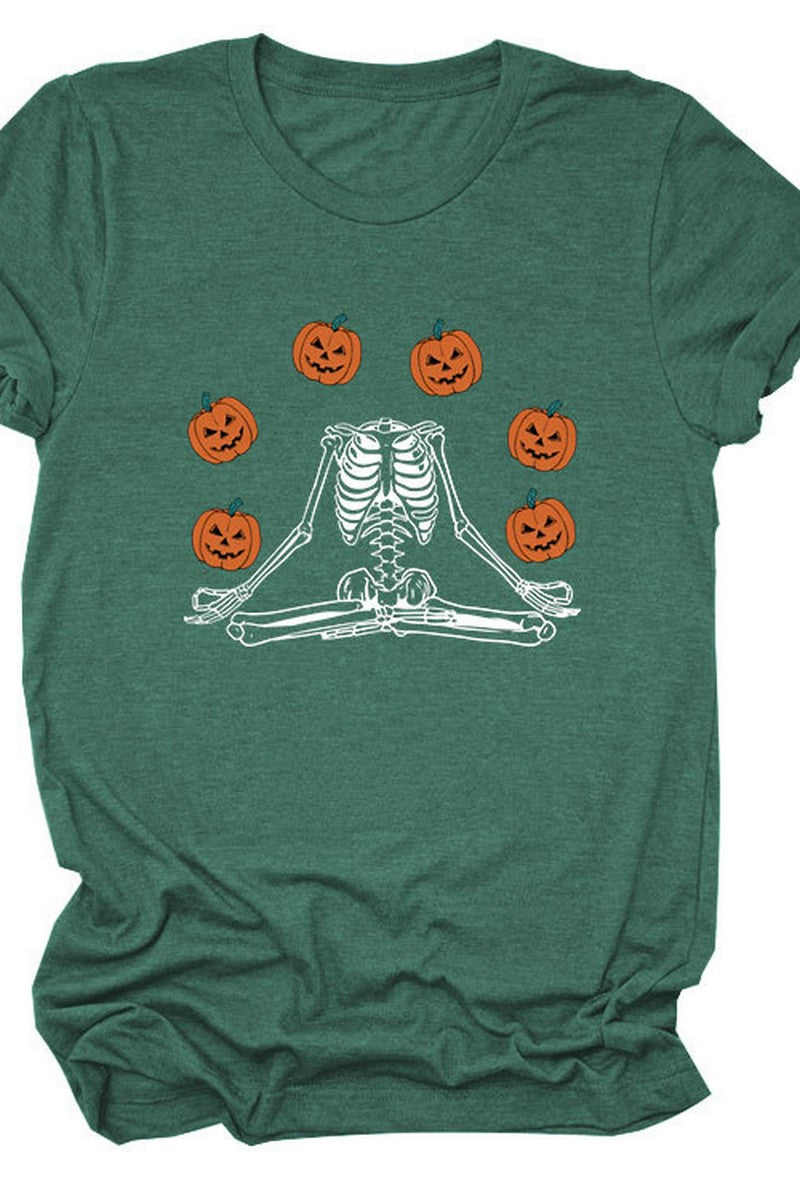 PUMPKIN PRINTED SHORT SLEEVE T SHIRT FOR WOMEN