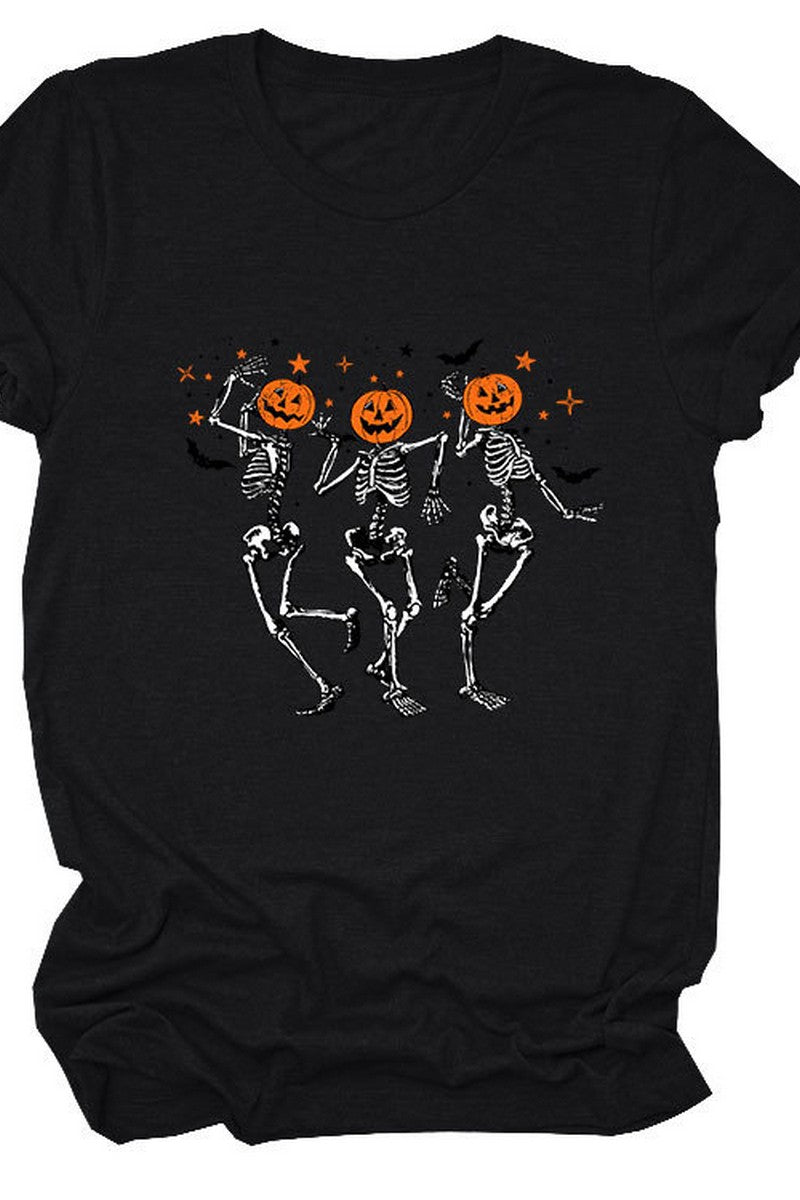 SKULL PUMPKIN HALLOWEEN LOOSE TEE FOR WOMEN