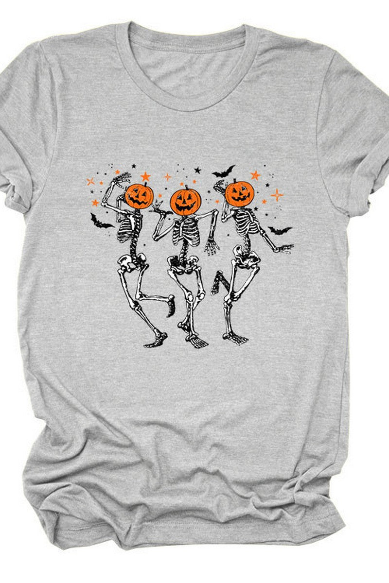 SKULL PUMPKIN HALLOWEEN LOOSE TEE FOR WOMEN