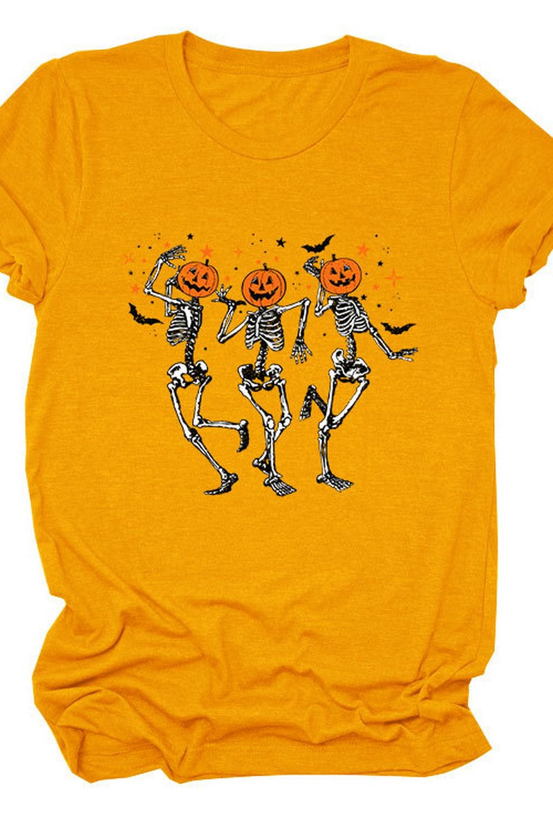 SKULL PUMPKIN HALLOWEEN LOOSE TEE FOR WOMEN