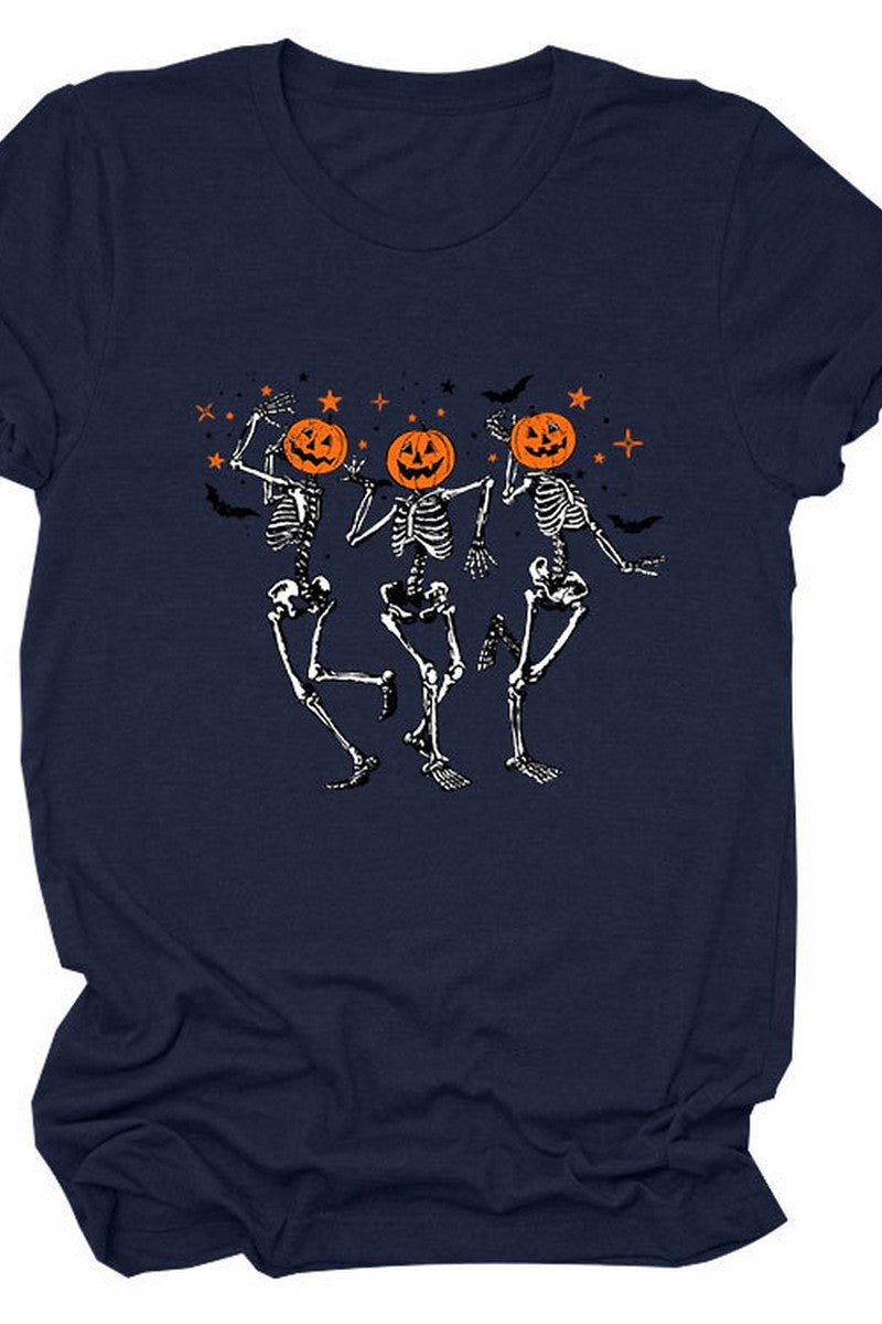 SKULL PUMPKIN HALLOWEEN LOOSE TEE FOR WOMEN