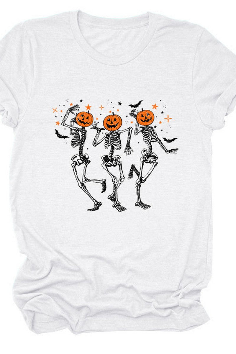 SKULL PUMPKIN HALLOWEEN LOOSE TEE FOR WOMEN