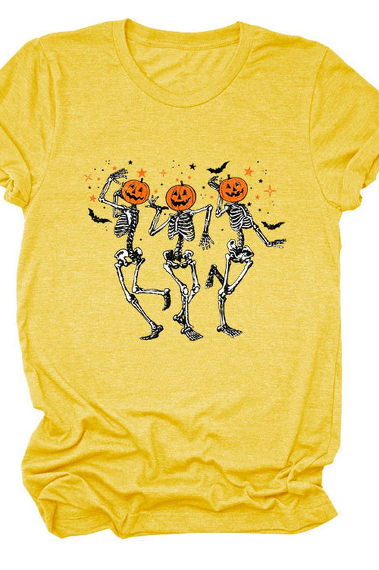 SKULL PUMPKIN HALLOWEEN LOOSE TEE FOR WOMEN