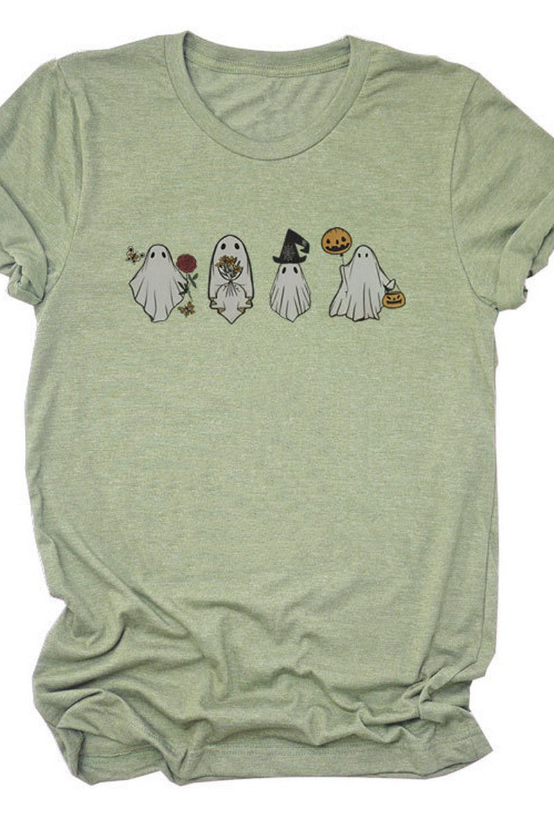 CUTE HALLOWEEN PRINTED SHORT SLEEVED T SHIRT