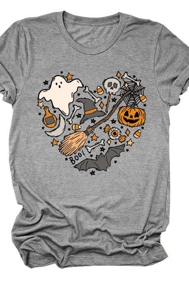 WOMEN HALLOWEEN PRINTING SHORT SLEEVE T SHIRT