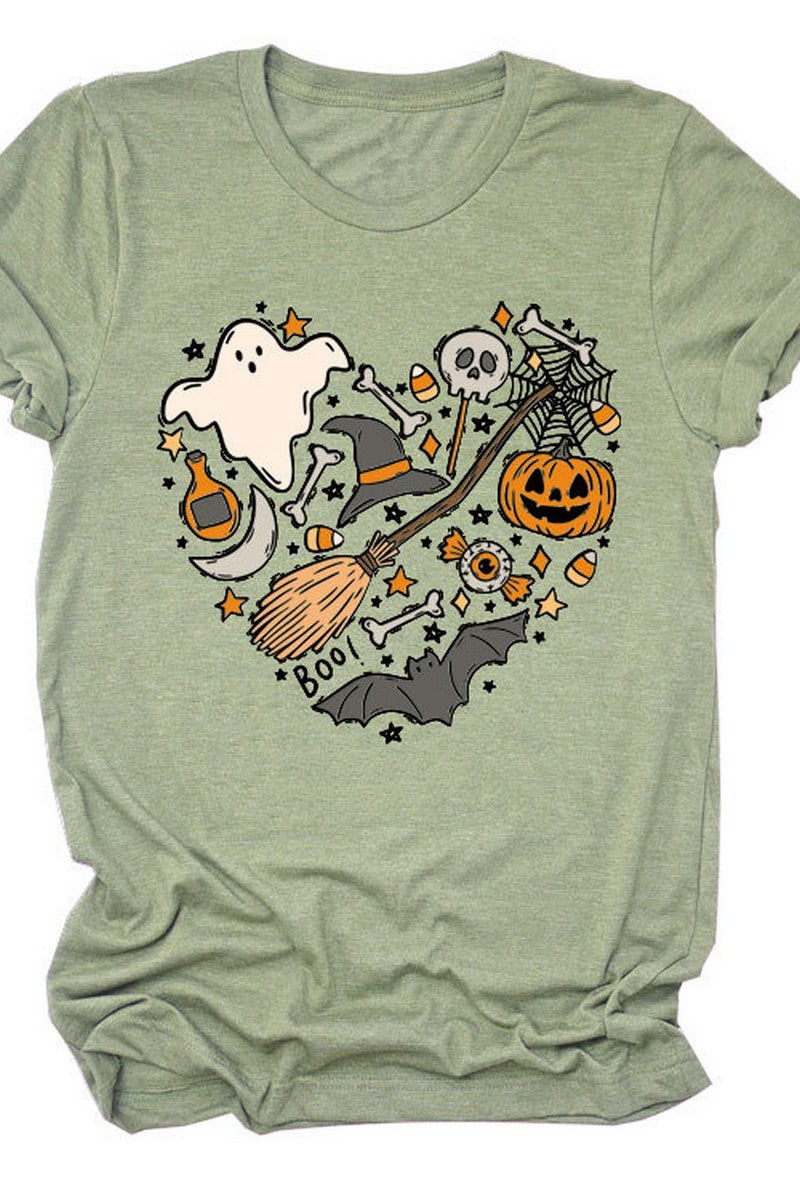WOMEN HALLOWEEN PRINTING SHORT SLEEVE T SHIRT
